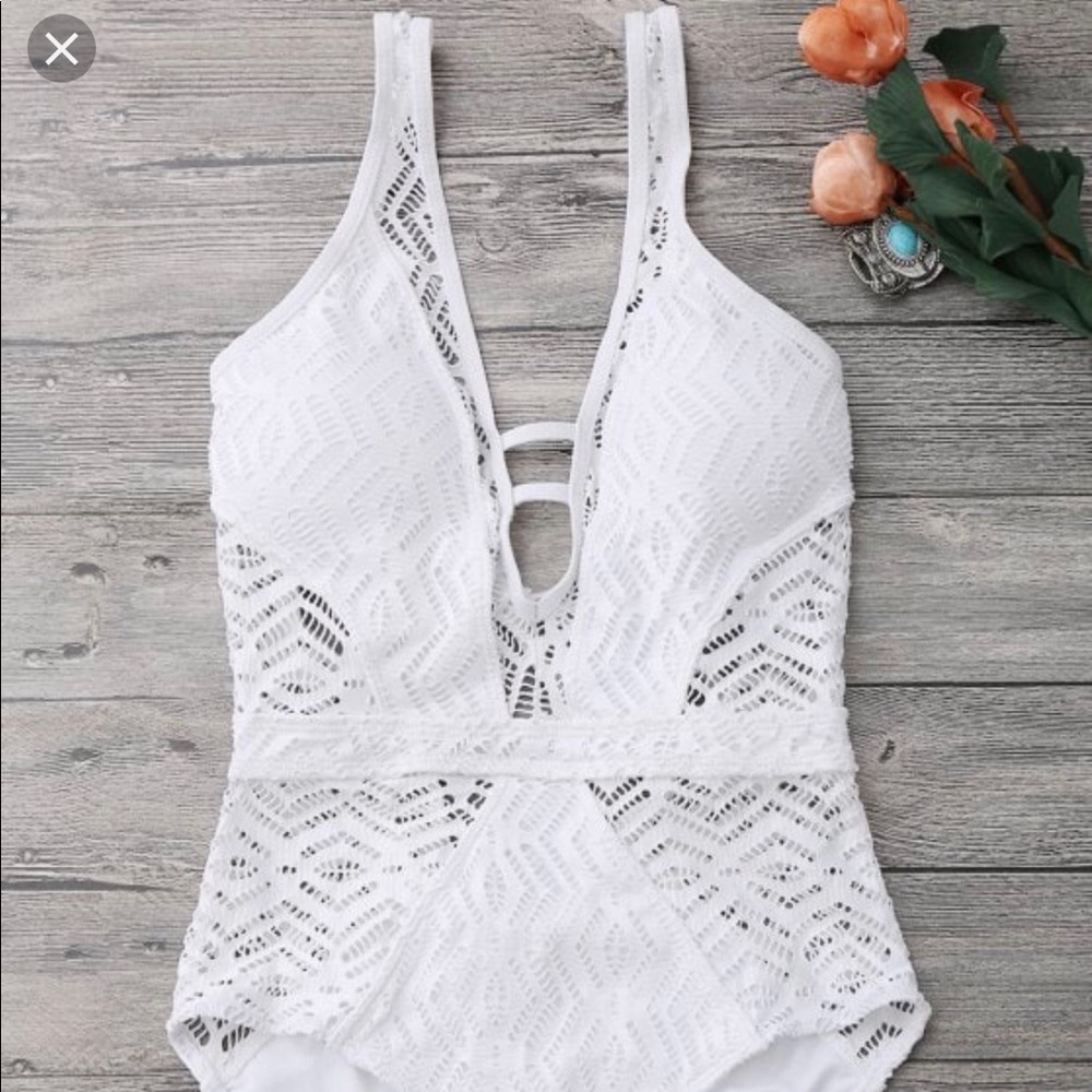 White one piece swimsuit